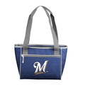 Logo Brands Milwaukee Brewers Crosshatch 16 Can Cooler Tote 516-83-CR1